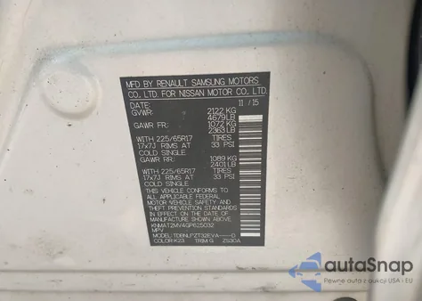 2016 Nissan Rogue S from USA, damaged, VIN KNMAT2MV4GP625032